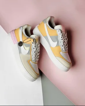 Nike air  force 1 low shadow - اصفر صح ابيض