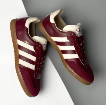 Adidas Samba  - خمري خط ابيض