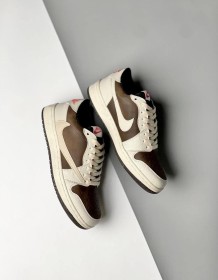 Nike Jordan 1 low x travis scott - بيج مع بني
